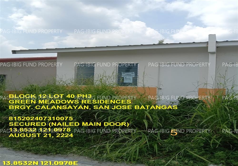 Image for Lot 40 Blk. 12 Phase 3 Green Meadows Residences Calansayan, San Jose, Batangas, 4227