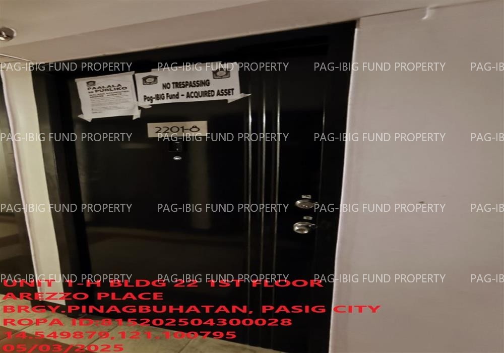 Image for Unit 1-H 1st Flr. 22 Arezzo Place (Bldgs 22 & 23) Pinagbuhatan, Pasig City, NCR, Second District, 1602
